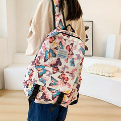 Colorful Butterfly Pattern Laptop Backpack Waterproof Travel Rucksack