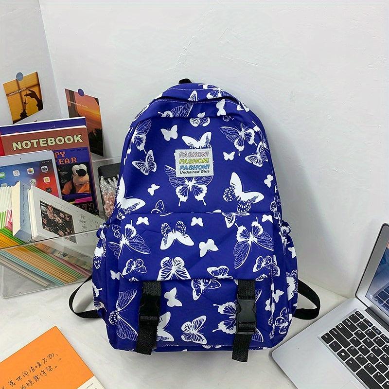 Colorful Butterfly Pattern Laptop Backpack Waterproof Travel Rucksack