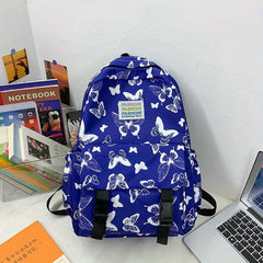Colorful Butterfly Pattern Laptop Backpack Waterproof Travel Rucksack