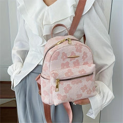 Floral Jacquard Backpack Canvas Daypack Purse Women's Travel Schoolbag