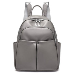 Women's Solid Faux Leather Backpack Travel Bag