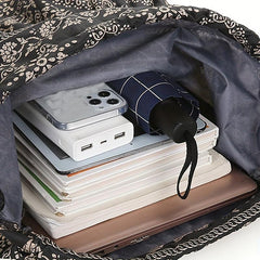 Foldable Nylon Drawstring Backpack Women's Casual Travel Bag