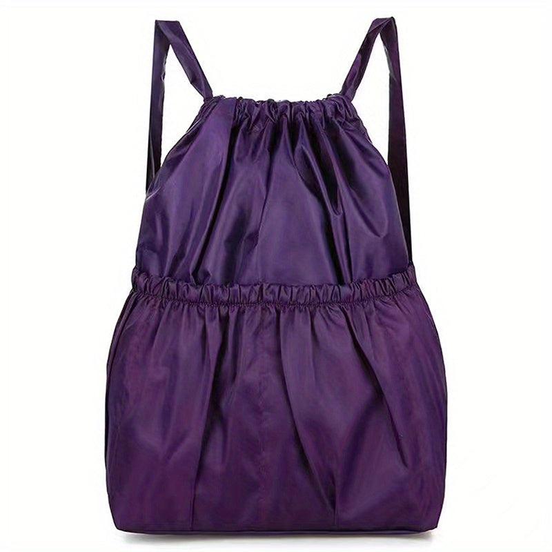 Foldable Nylon Drawstring Backpack Women's Casual Travel Bag