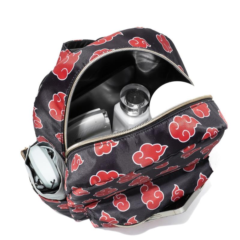 Red Cloud Print Backpack Small Travel Daypack Casual Bookbag