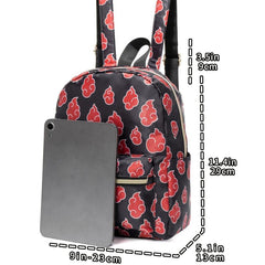 Red Cloud Print Backpack Small Travel Daypack Casual Bookbag
