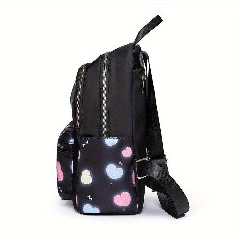 Heart Pattern Backpack Preppy Back To School Bag