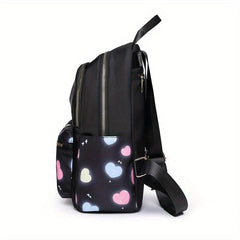 Heart Pattern Backpack Preppy Back To School Bag