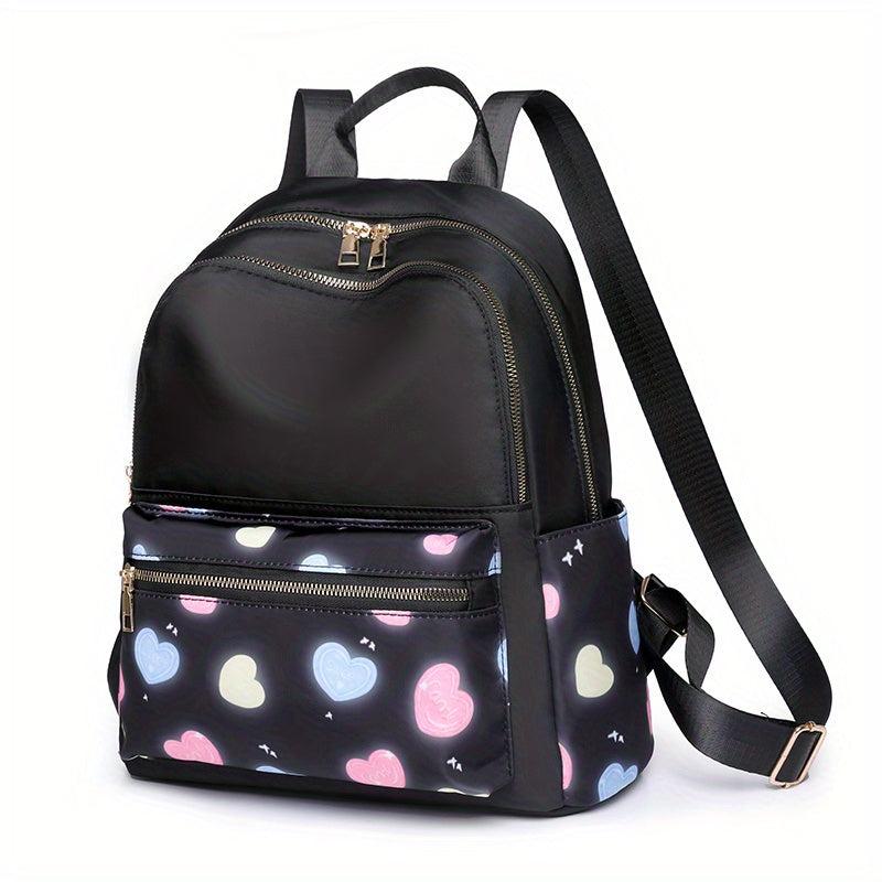Heart Pattern Backpack Preppy Back To School Bag