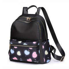 Heart Pattern Backpack Preppy Back To School Bag