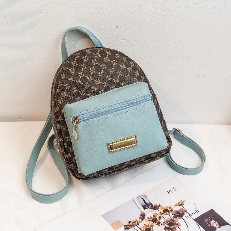 Geo Pattern Small Backpack Women's Faux Leather Backpack
