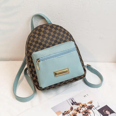 Geo Pattern Small Backpack Women's Faux Leather Backpack