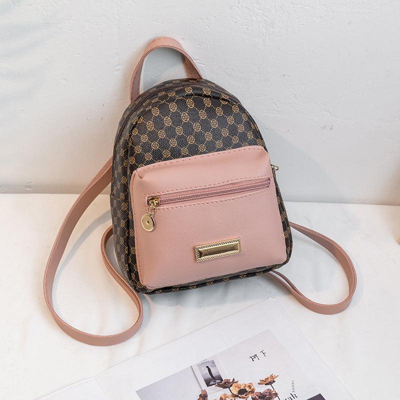 Geo Pattern Small Backpack Women's Faux Leather Backpack