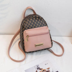 Geo Pattern Small Backpack Women's Faux Leather Backpack