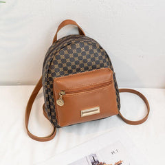 Geo Pattern Small Backpack Women's Faux Leather Backpack