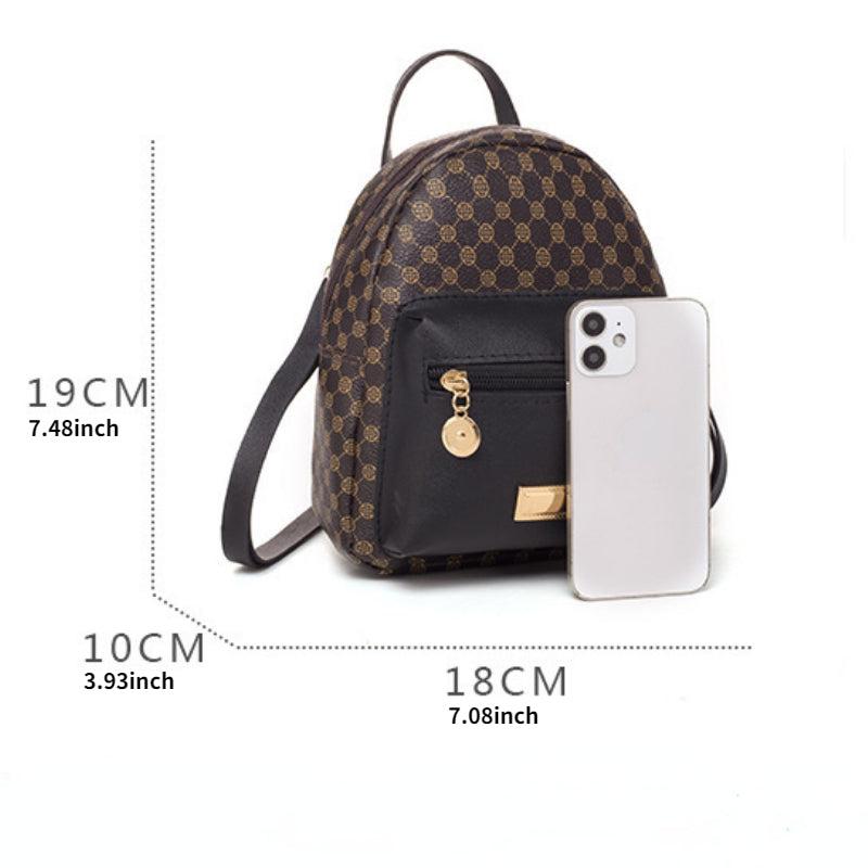 Geo Pattern Small Backpack Women's Faux Leather Backpack