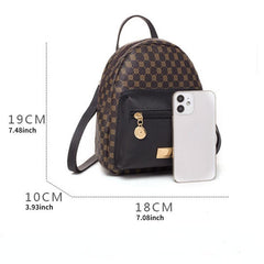 Geo Pattern Small Backpack Women's Faux Leather Backpack