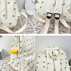 Flower Pattern Backpack Rucksack School Bag Travel Daypack