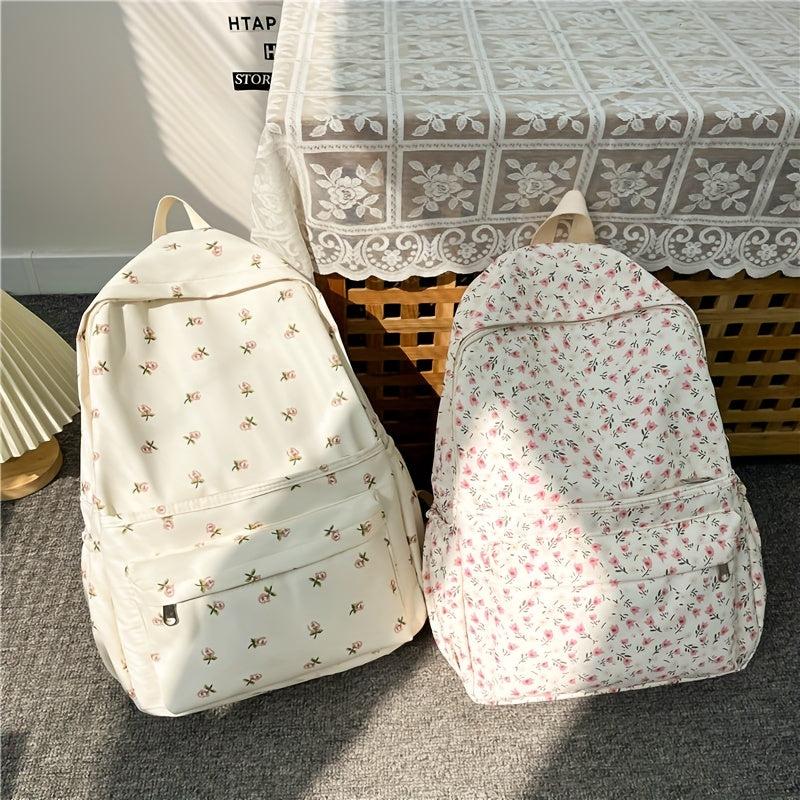 Flower Pattern Backpack Rucksack School Bag Travel Daypack