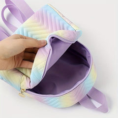 Gradient Backpack PU Leather Lightweight Shoulder Bag