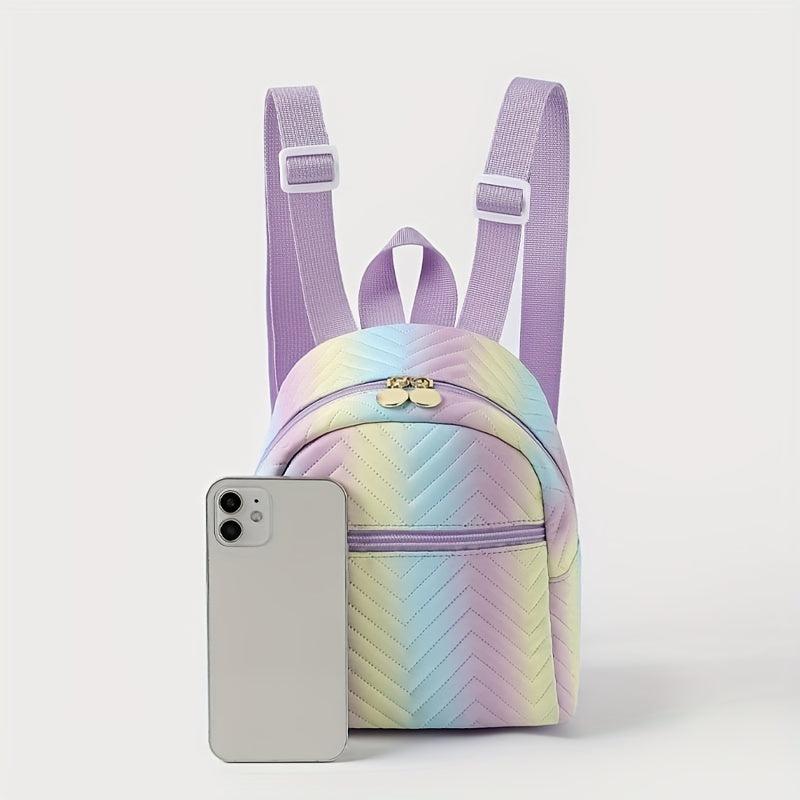 Gradient Backpack PU Leather Lightweight Shoulder Bag