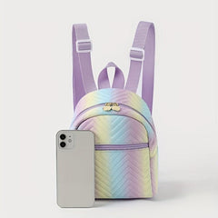 Gradient Backpack PU Leather Lightweight Shoulder Bag