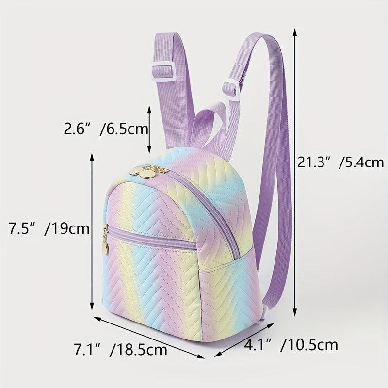 Gradient Backpack PU Leather Lightweight Shoulder Bag