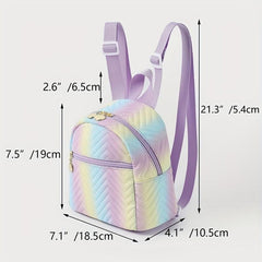 Gradient Backpack PU Leather Lightweight Shoulder Bag