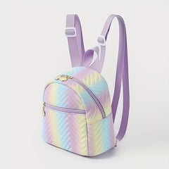 Gradient Backpack PU Leather Lightweight Shoulder Bag