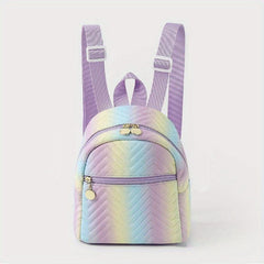 Gradient Backpack PU Leather Lightweight Shoulder Bag