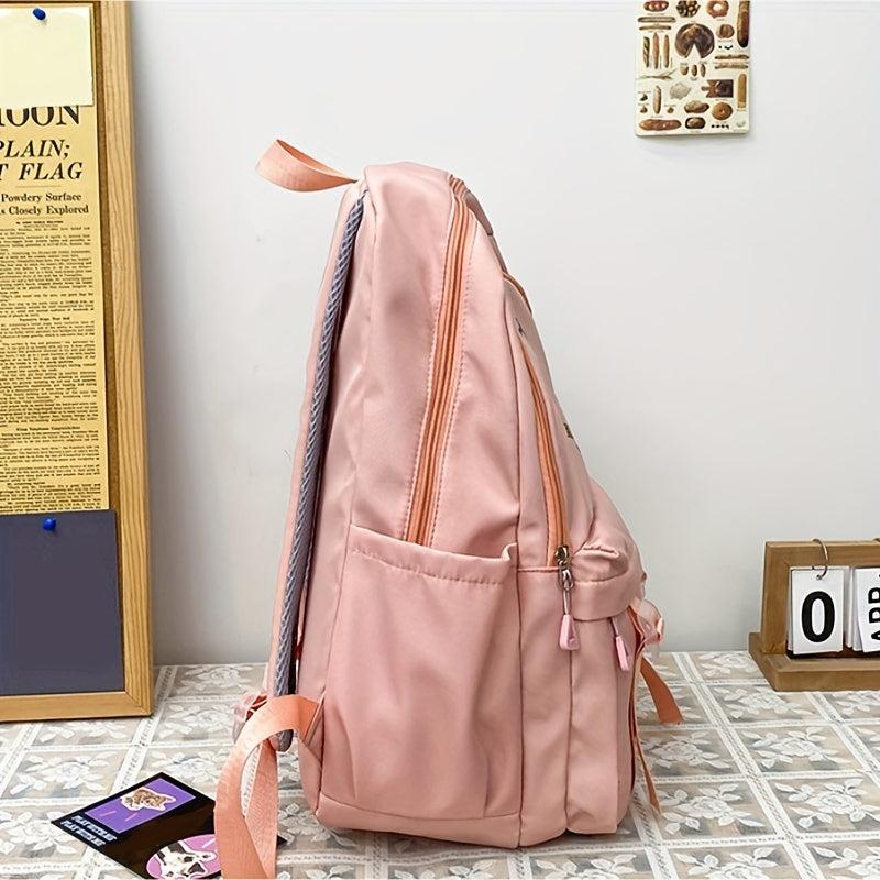 Large Capacity Preppy Backpack Oxford Durable Lightweight Laptop Daypack