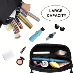 Adjustable Zip Sports Shoulder Bag Solid Casual Bag
