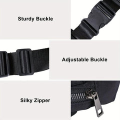 Adjustable Zip Sports Shoulder Bag Solid Casual Bag