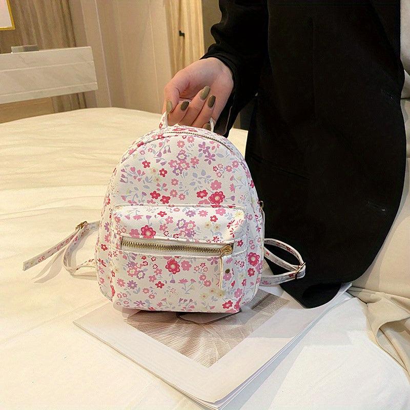 Rivets & Rhinestone Decor Backpack Zipper All Match Daypack