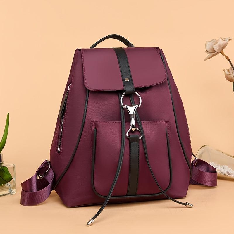 Small Drawstring Backpack with Buckle Decor Flap