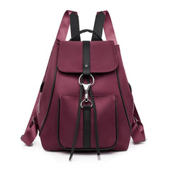 Small Drawstring Backpack with Buckle Decor Flap