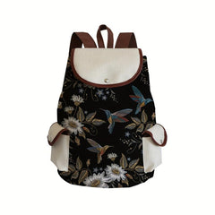 Vintage Flower Pattern Backpack Lightweight Classic Storage Travel Daypack