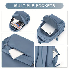 Large Capacity Backpack USB Charging Port Dacron Lightweight Waterproof Bag
