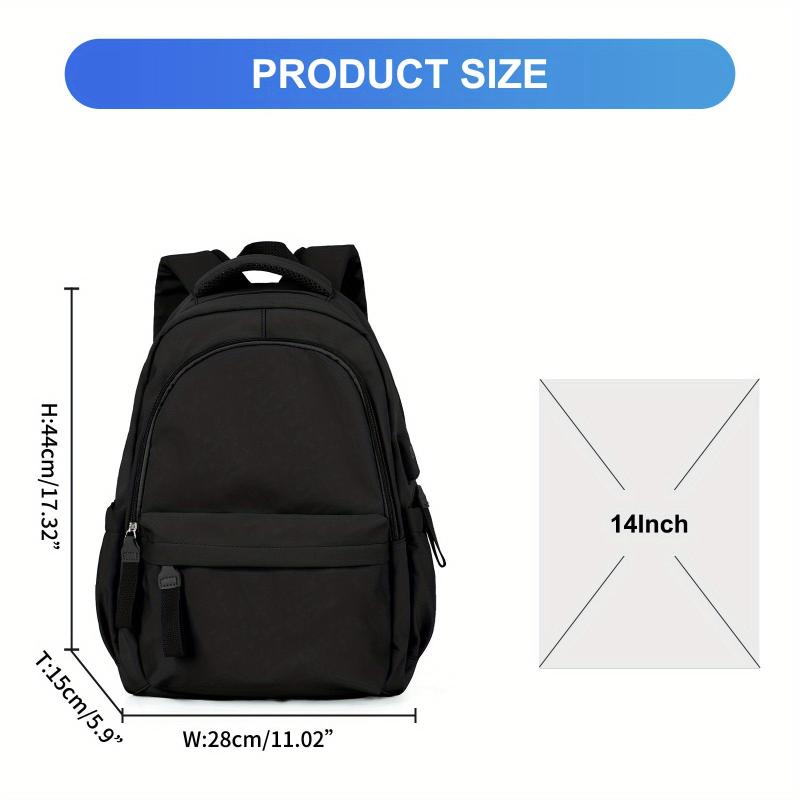 Large Capacity Backpack USB Charging Port Dacron Lightweight Waterproof Bag