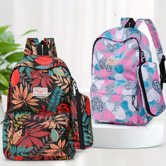 Cartoon Print Backpack School Daypack Large Capacity Travel Knapsack