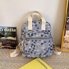 Polka Dot Print Backpack Stylish Nylon Travel Daypack Lightweight