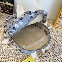 Polka Dot Print Backpack Stylish Nylon Travel Daypack Lightweight