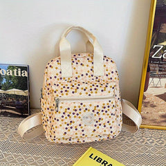 Polka Dot Print Backpack Stylish Nylon Travel Daypack Lightweight