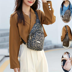 Leopard Pattern Sling Bag PU Leather Crossbody Bag