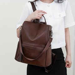 Solid Casual Backpack Women's All Match Rucksack Versatile Travel Bag