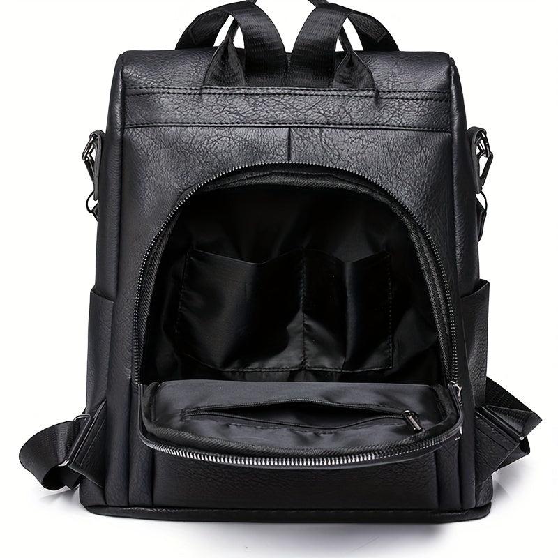 Solid Casual Backpack Women's All Match Rucksack Versatile Travel Bag