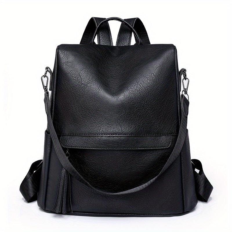 Solid Casual Backpack Women's All Match Rucksack Versatile Travel Bag