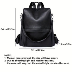 Solid Casual Backpack Women's All Match Rucksack Versatile Travel Bag