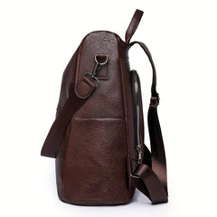 Solid Casual Backpack Women's All Match Rucksack Versatile Travel Bag