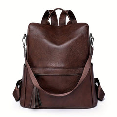 Solid Casual Backpack Women's All Match Rucksack Versatile Travel Bag
