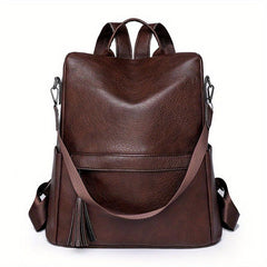 Solid Casual Backpack Women's All Match Rucksack Versatile Travel Bag